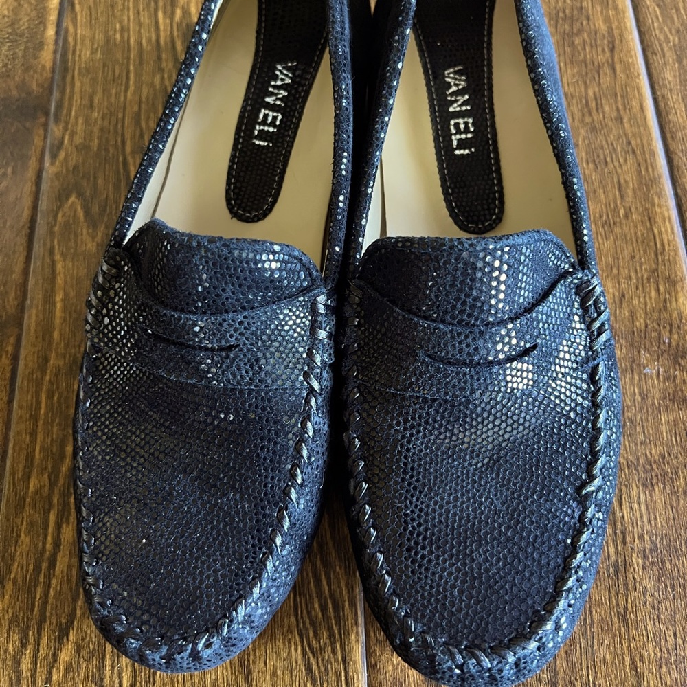 Van Eli (7) Black sparkle loafers (great condition)